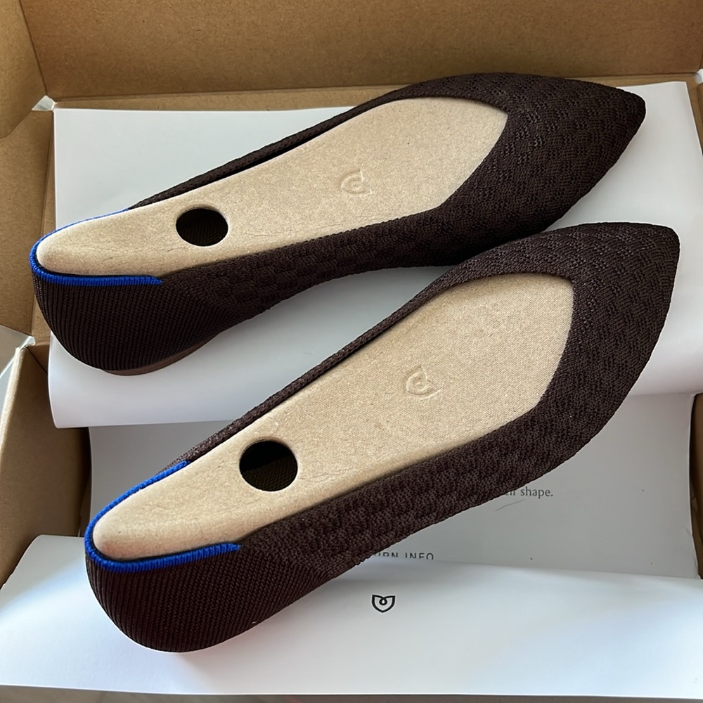 Rothy's The Point II - Chocolate Basketweave Size 7.5